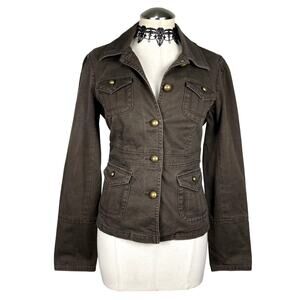 Y2K Style Calvin Klein Brown Button Blazer Coquette Office Siren Boho Jacket M